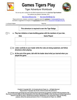 Games Tigers Play - US Scouting Service Project