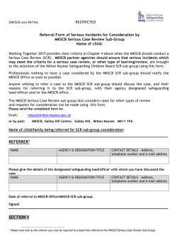 SCR referral form - Milton Keynes Safeguarding Children Board