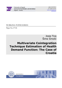 Multivariate Cointegration Technique Estimation of Health Demand