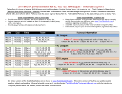 2017 BNGSA portrait schedule for 8U, 10U, 12U