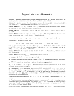 Suggested solutions for Homework 9