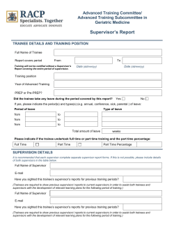 Advanced Training Subcommittee in Geriatric Medicine