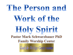 The Person of Holy Spirit In The Old Testament
