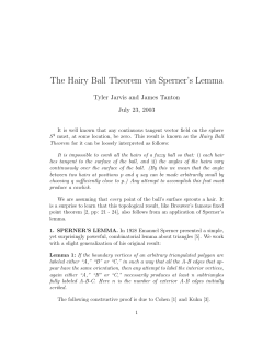 The Hairy Ball Theorem via Sperner`s Lemma