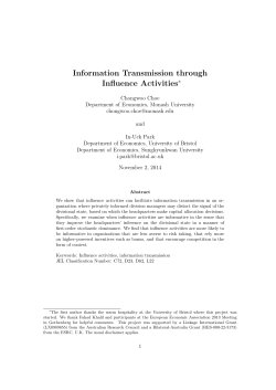 Information Transmission through Influence Activities