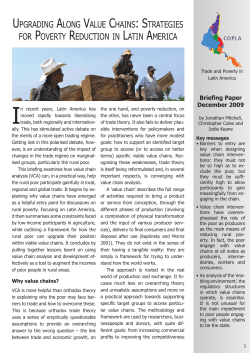 Upgrading along value chains: Strategies for poverty reduction in