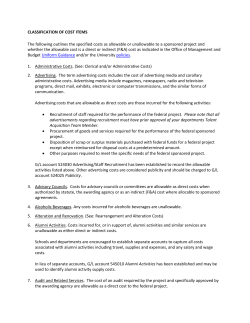 CLASSIFICATION OF COST ITEMS The