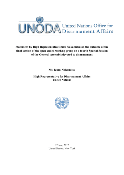 Statement by High Representative Izumi Nakamitsu on the outcome