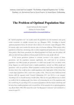 The Problem of Optimal Population Size