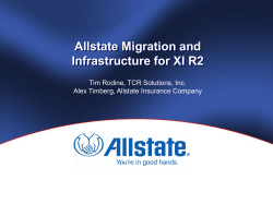 Allstate Migration and Infrastructure for XI R2