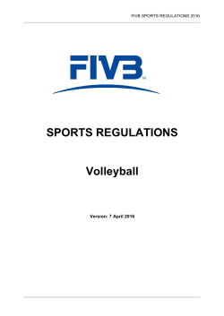 SPORTS REGULATIONS Volleyball