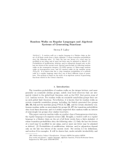 Random Walks on Regular Languages and