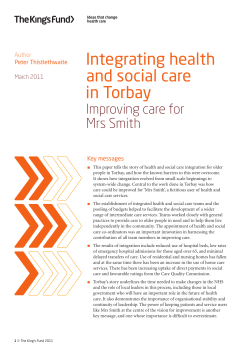 Integrating health and social care in Torbay