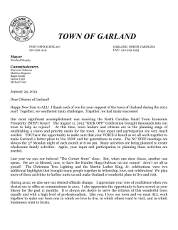 Garland Trivia! - Town of Garland, North Carolina