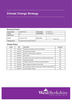 Climate Change Strategy - West Berkshire Council