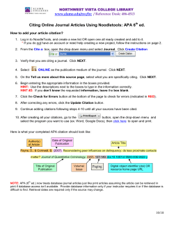 Citing Online Journal Articles Using Noodletools