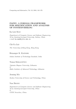 PAFSV: A FORMAL FRAMEWORK FOR SPECIFICATION AND