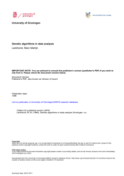 University of Groningen Genetic algorithms in data analysis