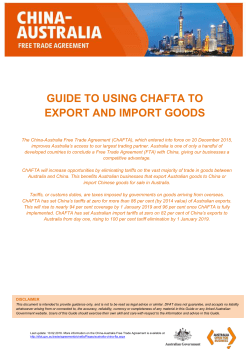 A guide to using Rules of Origin under ChAFTA