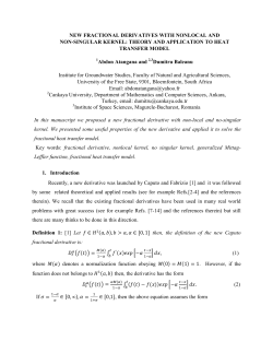 NEW FRACTIONAL DERIVATIVES WITH NONLOCAL