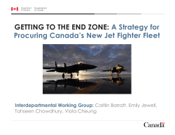 GETTING TO THE END ZONE: A Strategy for Procuring Canada`s