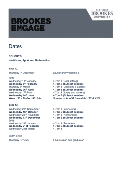 Cohort B - Healthcare, Sport and Mathematics