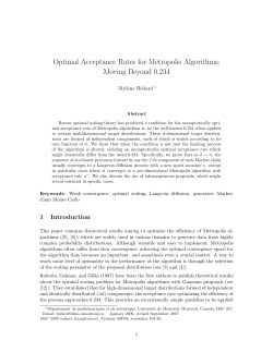 Optimal Acceptance Rates for Metropolis Algorithms