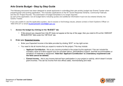 Arts grants Budget - step by step guide