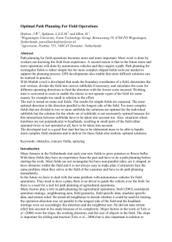 Optimal Path Planning For Field Operations - Wageningen UR E