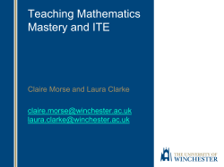 (Winchester): Maths teaching for mastery and ITE