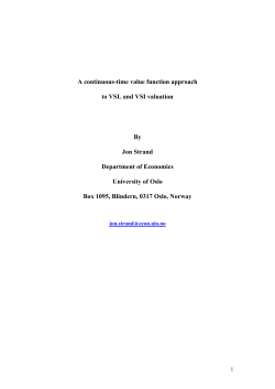A continuous-time value function approach to VSL and VSI