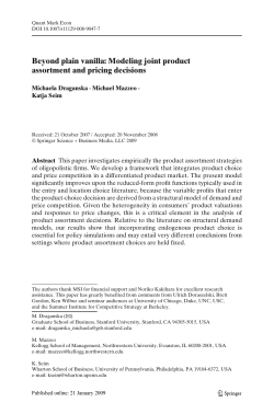 Beyond plain vanilla: Modeling joint product assortment and pricing