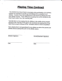 Playing Time Contract - Fairfield Area School District