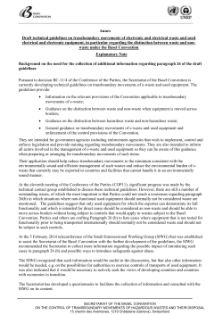 Annex Draft technical guidelines on transboundary movements of