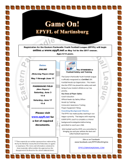 Eastern Panhandle Youth Football League Registration