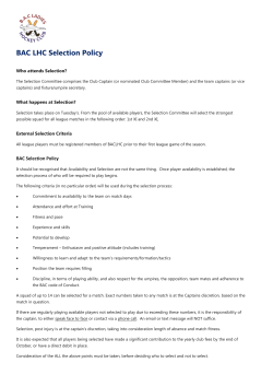BAC LHC Selection Policy