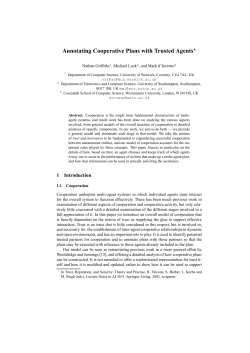 Annotating Cooperative Plans with Trusted Agents