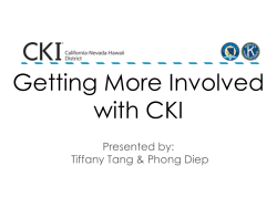 Getting More Involved with CKI
