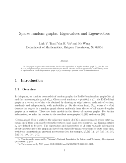 Sparse random graphs: Eigenvalues and Eigenvectors