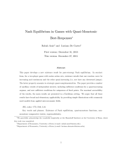 Nash Equilibrium in Games with Quasi-Monotonic Best