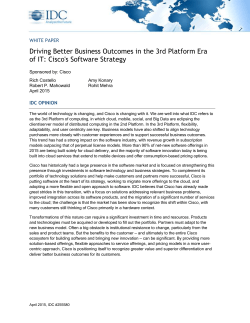 Cisco Software Strategy: IDC Whitepaper
