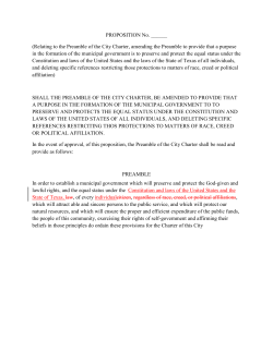 PROPOSITION No. ______ (Relating to the