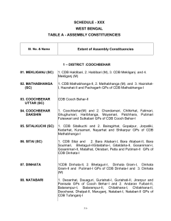 SCHEDULE - XXX WEST BENGAL TABLE A