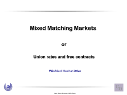 Mixed Matching Markets