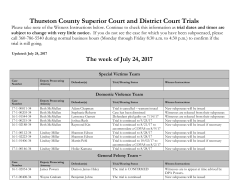 Upcoming Trials/Witness Information