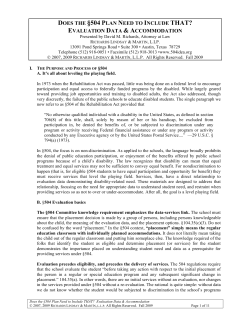 DOES THE &sect;504 PLAN NEED TO INCLUDE THAT? EVALUATION
