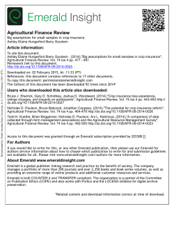 Big assumptions for small samples in crop insurance