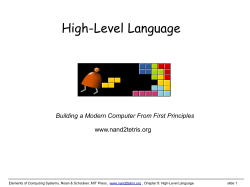 lecture 09 high level language