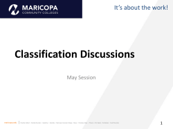 New Classification Structure - Human Resources | Maricopa