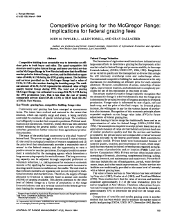 Competitive pricing for the McGregor Range